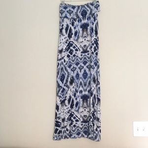 Ink blot pattern maxi skirt